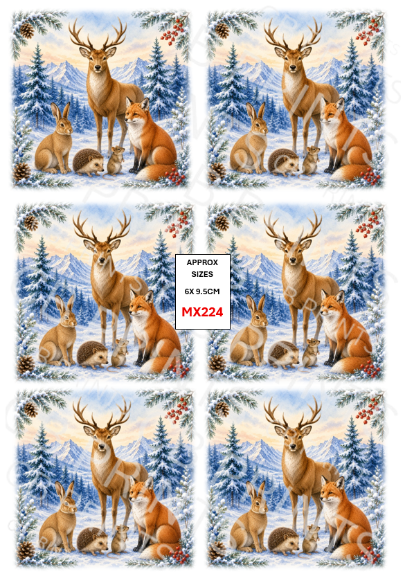 Mixed Animal Decoupage Print MX224 | Mulberry Paper