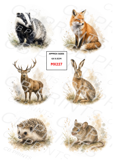 Mixed Animal Decoupage Print MX227 | Mulberry Paper