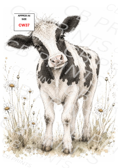 Cow Decoupage Print CW37 | Mulberry Paper