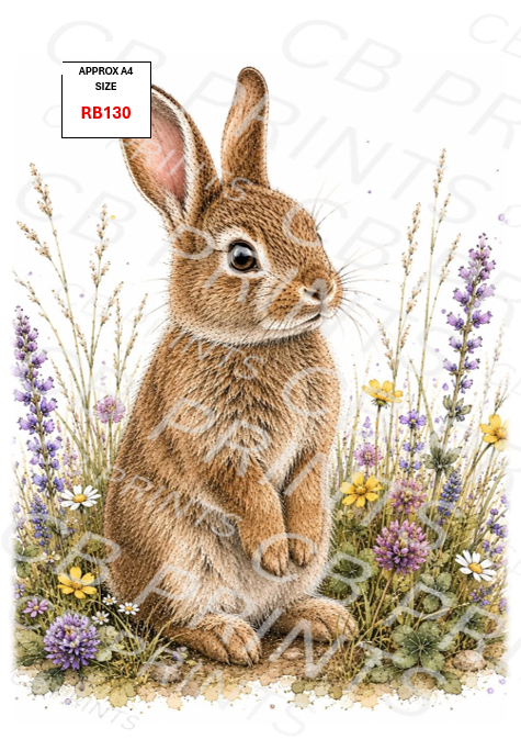 Rabbit Decoupage Print RB130 | Mulberry Paper