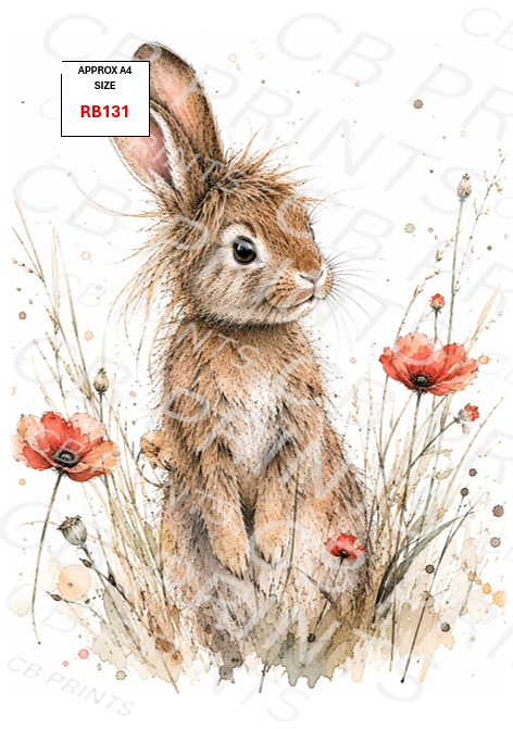 Rabbit Decoupage Print RB131 | Mulberry Paper