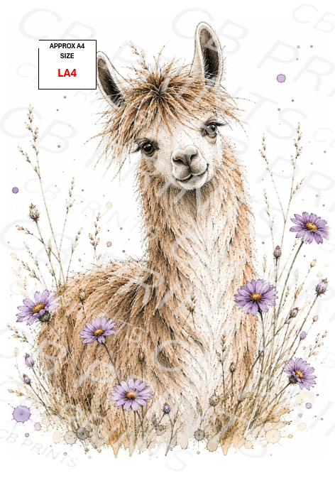 Llama Decoupage Paper LA4 – Mulberry Paper Print
