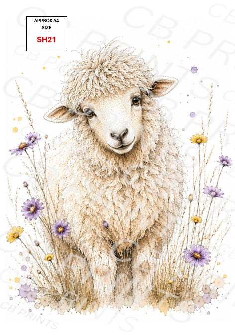 Sheep Decoupage Print SH21 | Mulberry Paper