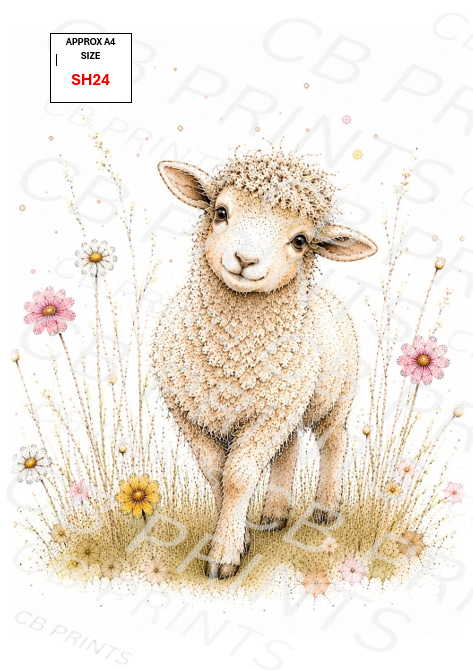 Sheep Decoupage Print SH24 | Mulberry Paper