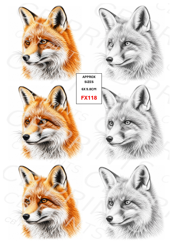 Fox Decoupage Print FX118 | Mulberry Paper