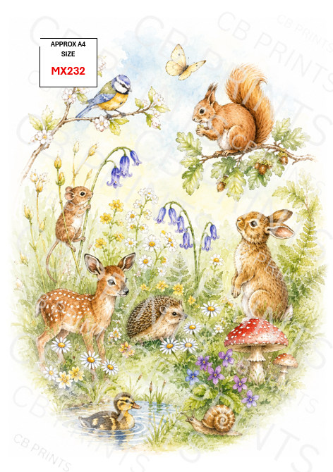 Mixed Animal Decoupage Print MX232 | Mulberry Paper