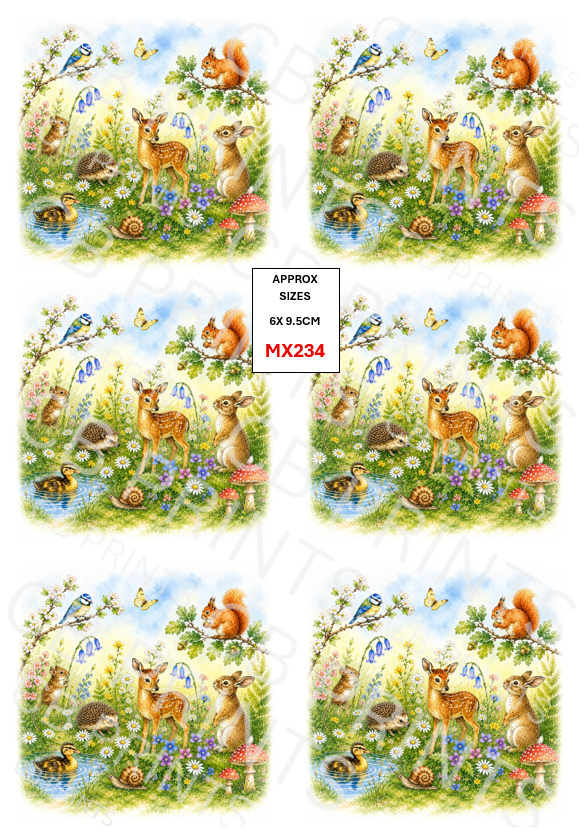 Mixed Animal Decoupage Print MX234 | Mulberry Paper