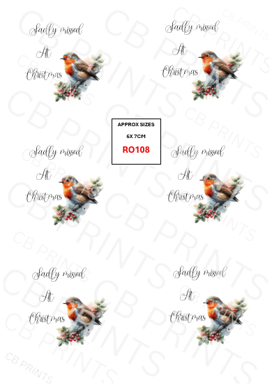 Remembrance & Bereavement robin Decoupage Print RO108 | Mulberry Paper