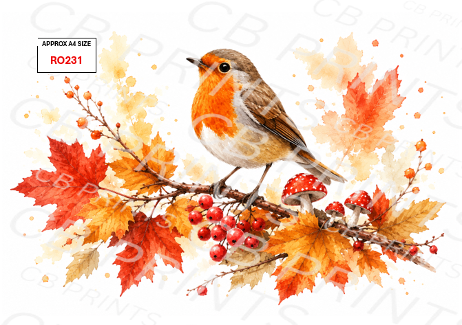Robin Decoupage Paper RO231 – Mulberry Paper Print