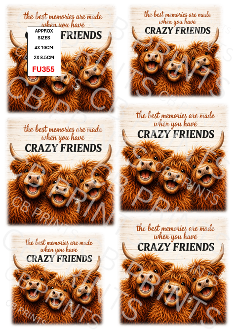 Funny Highland cow Decoupage Print FU355 | Mulberry Paper