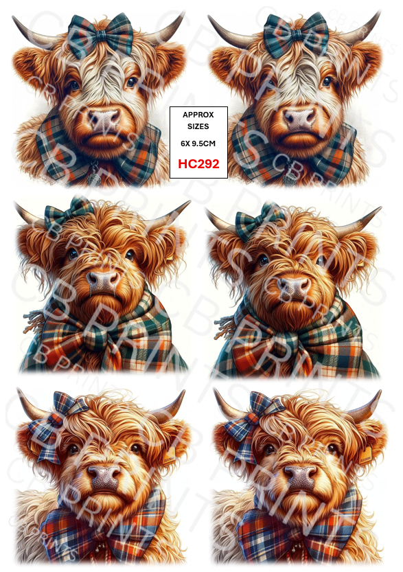Highland Cow Decoupage Print HC292 | Mulberry Paper