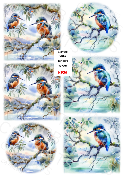 Kingfisher Decoupage Print KF26 | Mulberry Paper