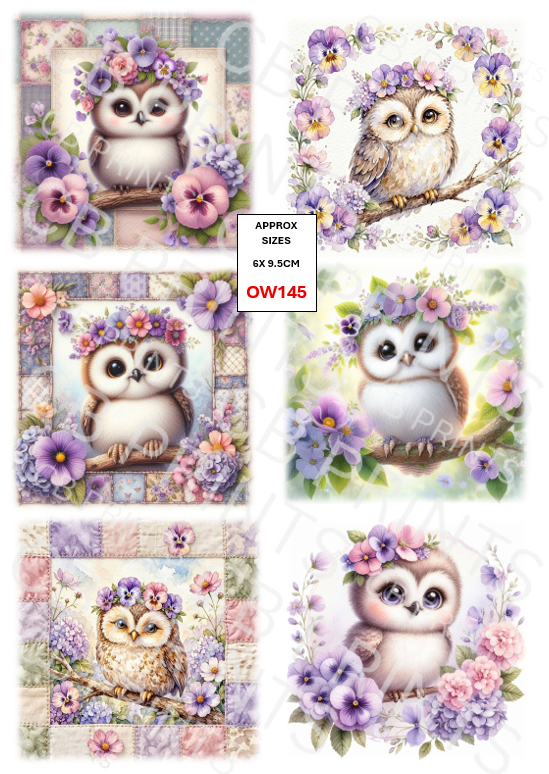 Owl Decoupage Paper Print OW145 – Mulberry Paper