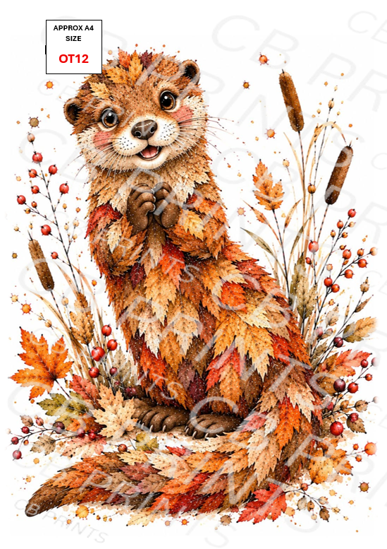 Otter Decoupage Paper Print OT12 | Mulberry Paper