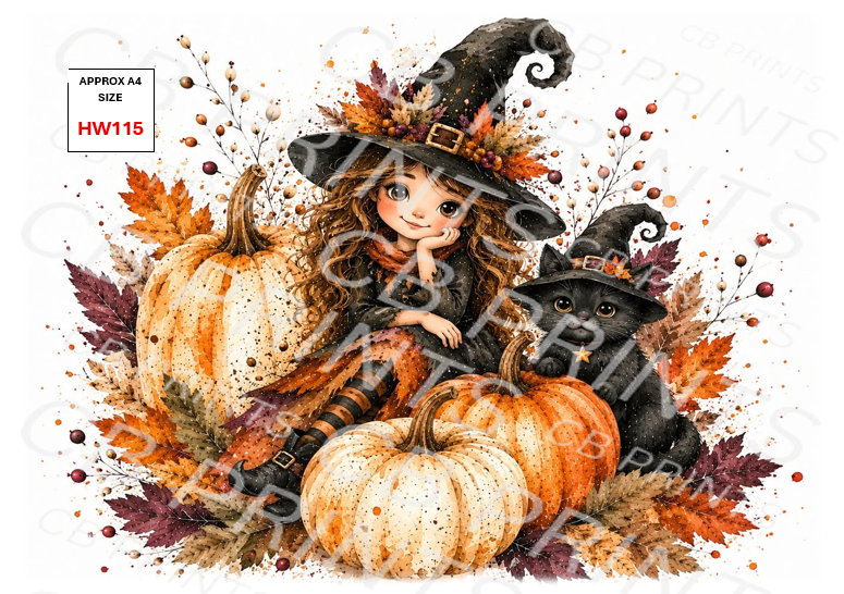 Witch Decoupage Paper Print HW115 – Mulberry Paper