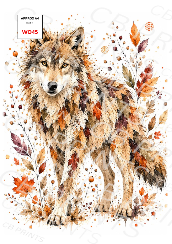 Wolf Decoupage Print WO45 | Mulberry Paper