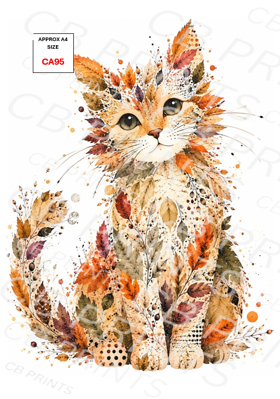 Cat Decoupage Paper Print CA95 | Mulberry Paper