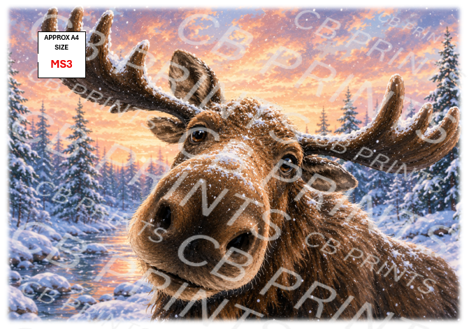 Moose Decoupage Print MS3 | Mulberry Paper
