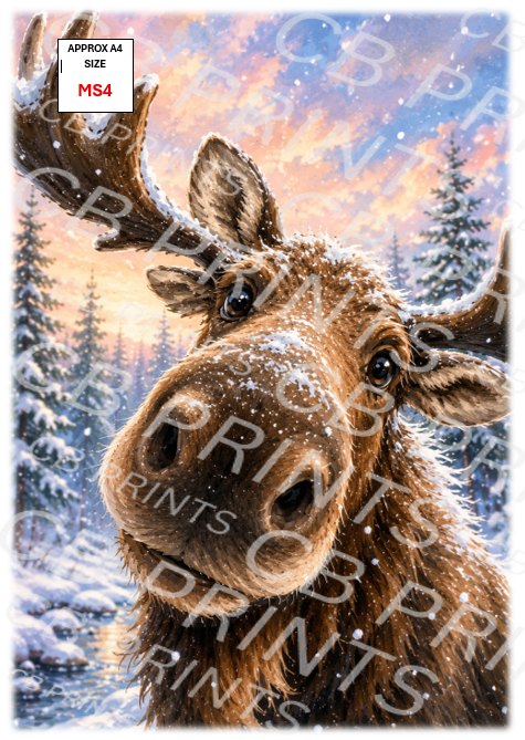 Moose Decoupage Print MS4 | Mulberry Paper