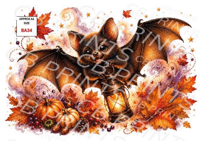 Bat Decoupage Paper BA34 – Mulberry Paper Print