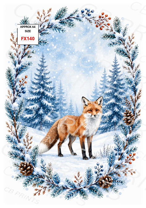 Fox Decoupage Print FX140 | Mulberry Paper