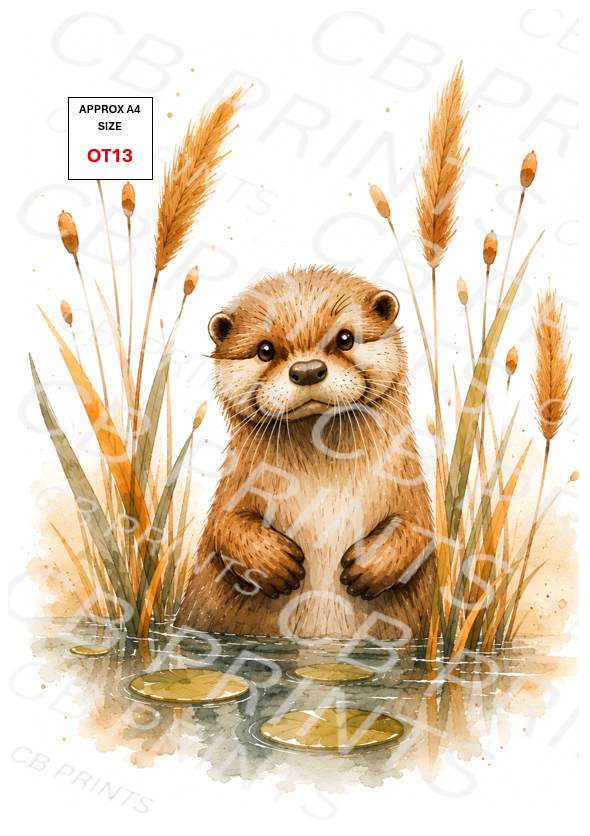 Otter Decoupage Paper Print OT13 | Mulberry Paper