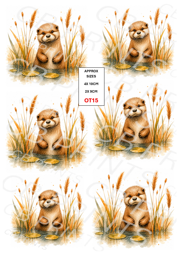 Otter Decoupage Paper Print OT15 | Mulberry Paper