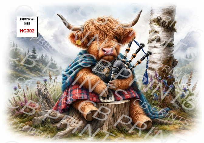 Highland Cow Decoupage Print HC302 | Mulberry Paper