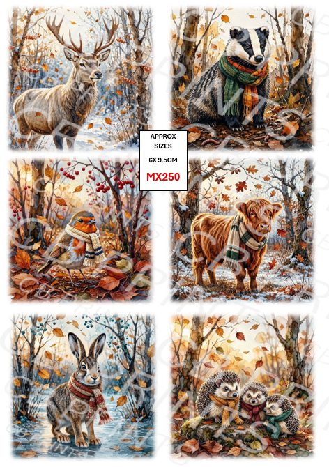 Mixed Animal Decoupage Print MX250 | Mulberry Paper