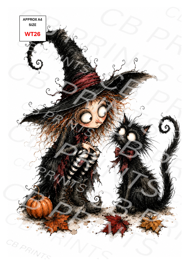 Witch Decoupage Paper Print WT26 – Mulberry Paper