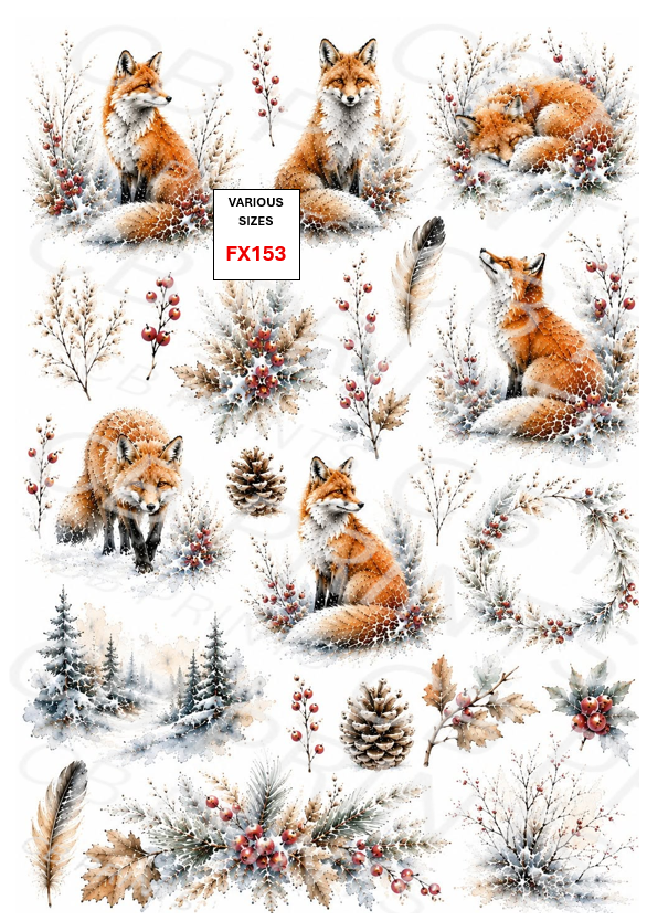 Fox Decoupage Print FX153 | Mulberry Paper
