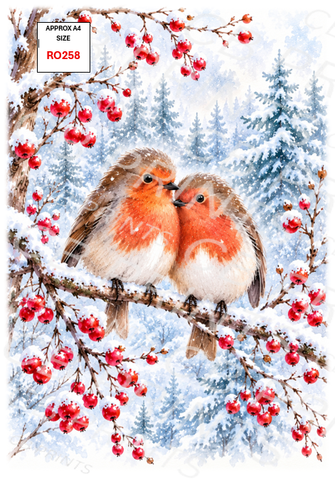 Robin Decoupage Paper Print RO258 | Mulberry Paper