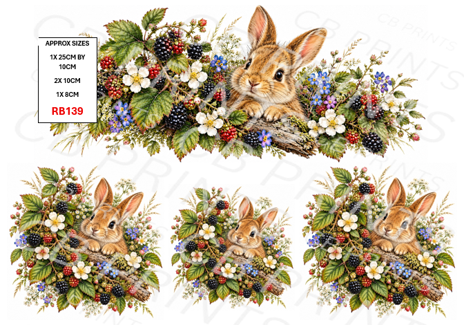 Rabbit Decoupage Print RB139 | Mulberry Paper