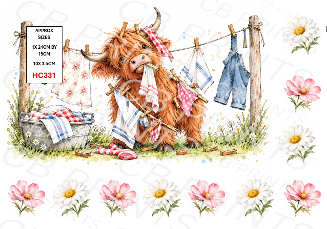 Highland Cow Decoupage Print HC331 | Mulberry Paper