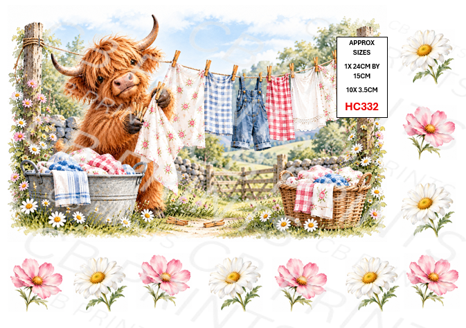 Highland Cow Decoupage Print HC332 | Mulberry Paper