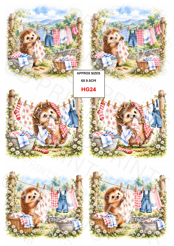 Hedgehog Decoupage Print HG24 | Mulberry Paper