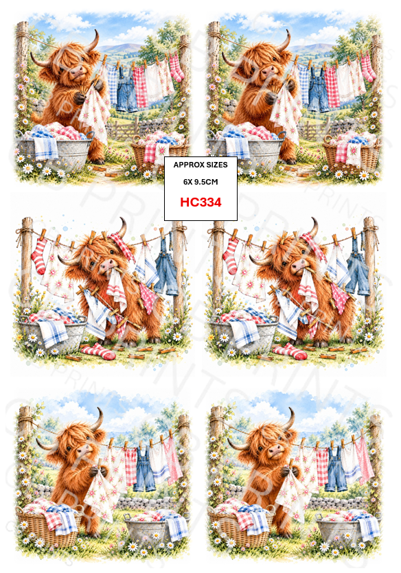 Highland Cow Decoupage Print HC334 | Mulberry Paper