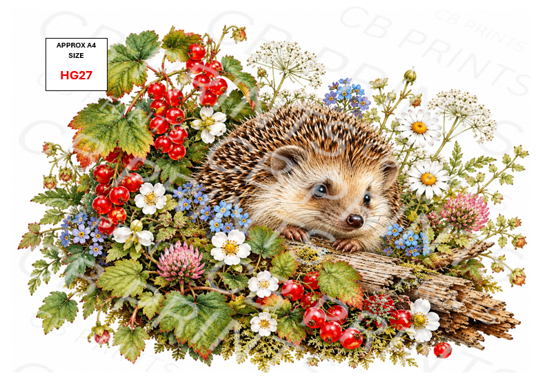 Hedgehog Decoupage Print HG27 | Mulberry Paper