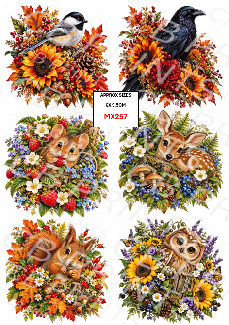 Mixed Animal Decoupage Print MX257 | Mulberry Paper