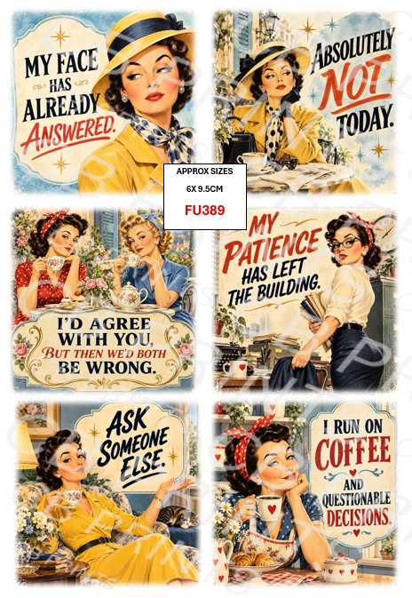 Funny Decoupage Print FU389 | Mulberry Paper