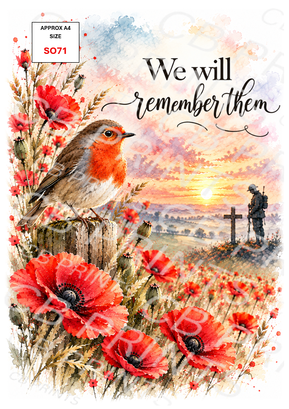Remembrance Soldier Decoupage Paper Print SO71 – Mulberry Paper