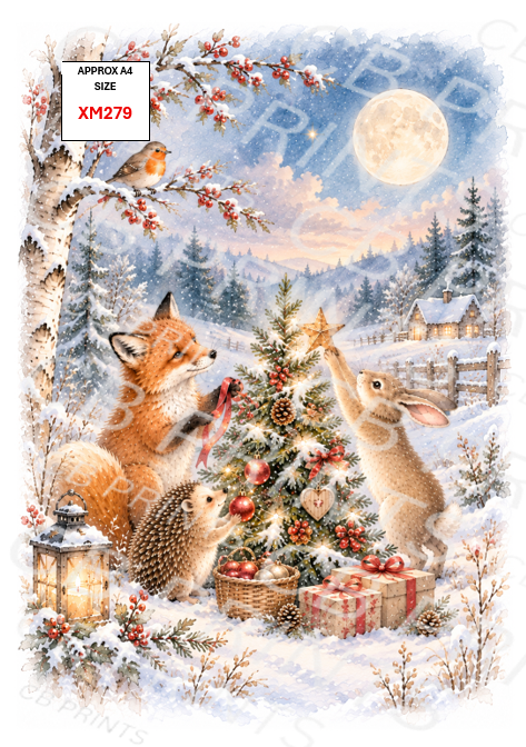 Christmas Decoupage Paper Print XM279 – Mulberry Paper