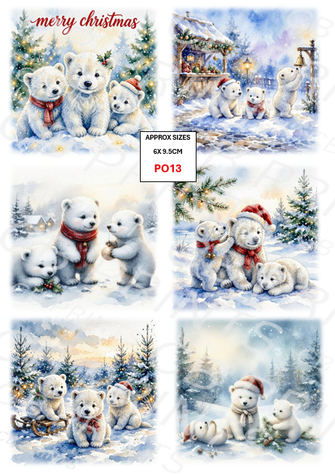 Polar Bear Decoupage Paper PO13 – Mulberry Paper Print