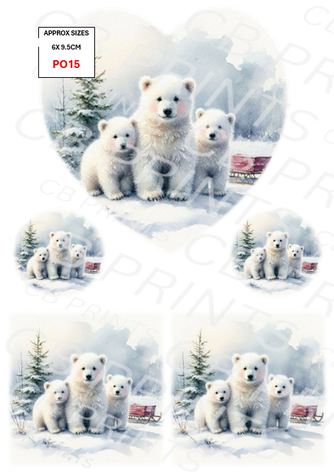 Polar Bear Decoupage Paper PO15 – Mulberry Paper Print