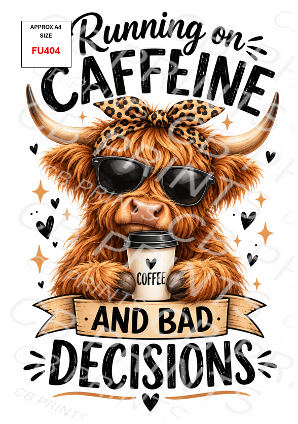 Funny Highland cow Decoupage Print FU404 | Mulberry Paper
