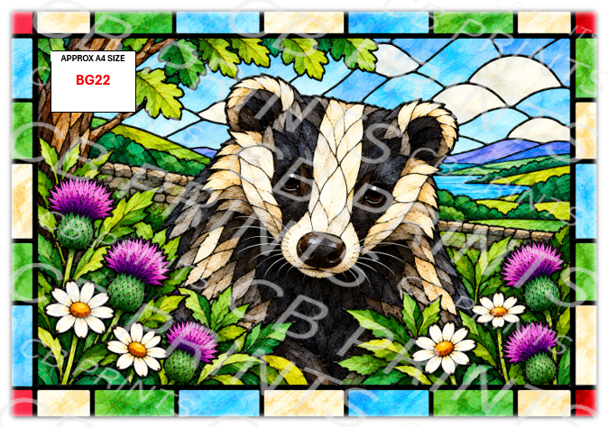 Badger Decoupage Print BG22 | Mulberry Paper