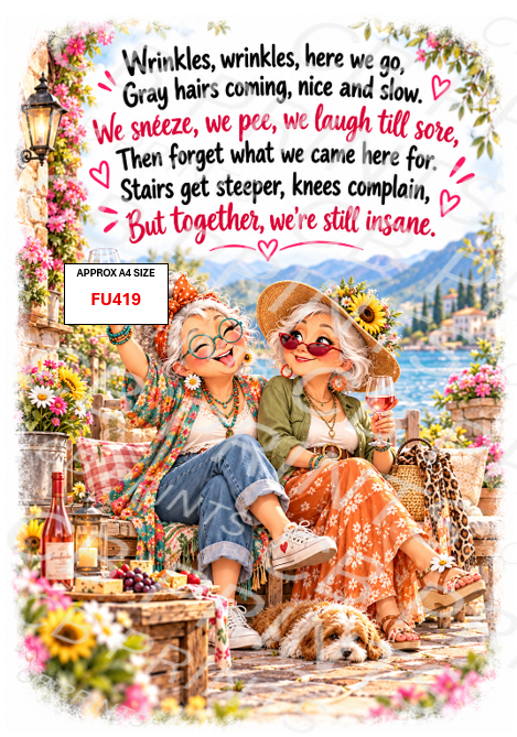 Funny Decoupage Print FU419 | Mulberry Paper