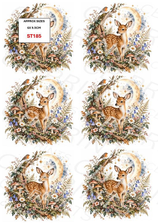Deer Decoupage Paper Print ST185 | Mulberry Paper