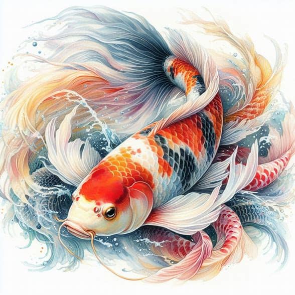 Oriental houses, gardens, koi carp, animals etc