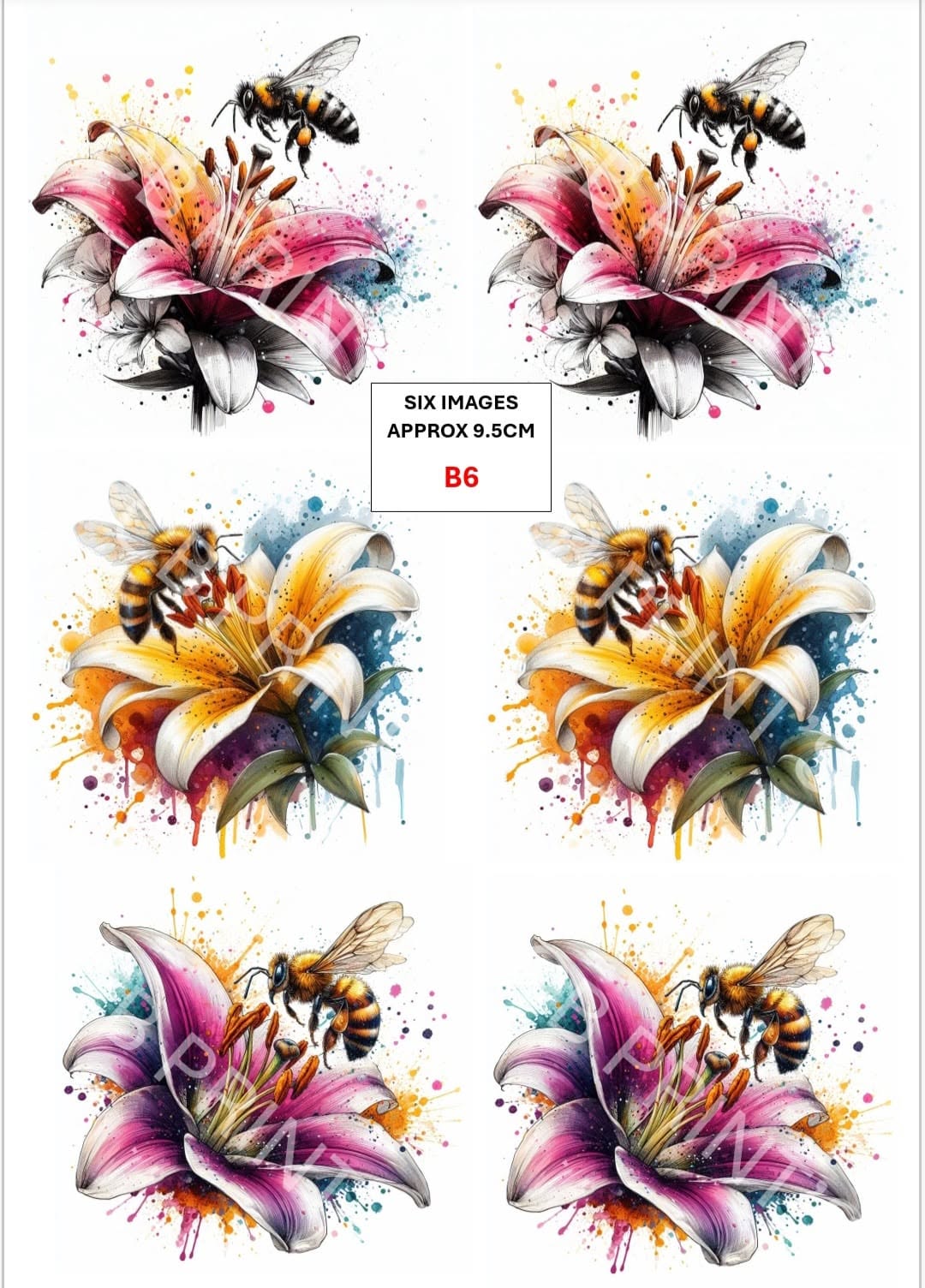 Bee Decoupage Print B6 | Mulberry Paper